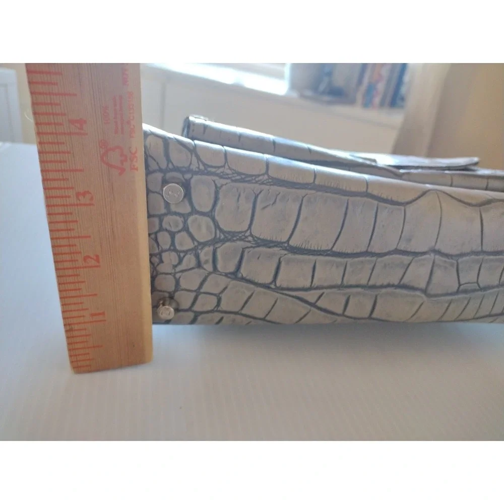 monsac 100% Genuine leather handbag Womans Gray Shoulder Bag Animal‎ Embossed